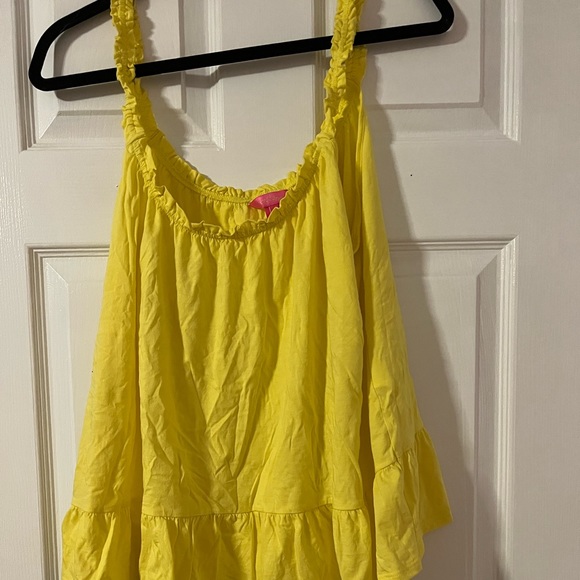 Lilly Pulitzer Yellow Lora Top size XL EUC - Picture 1 of 1